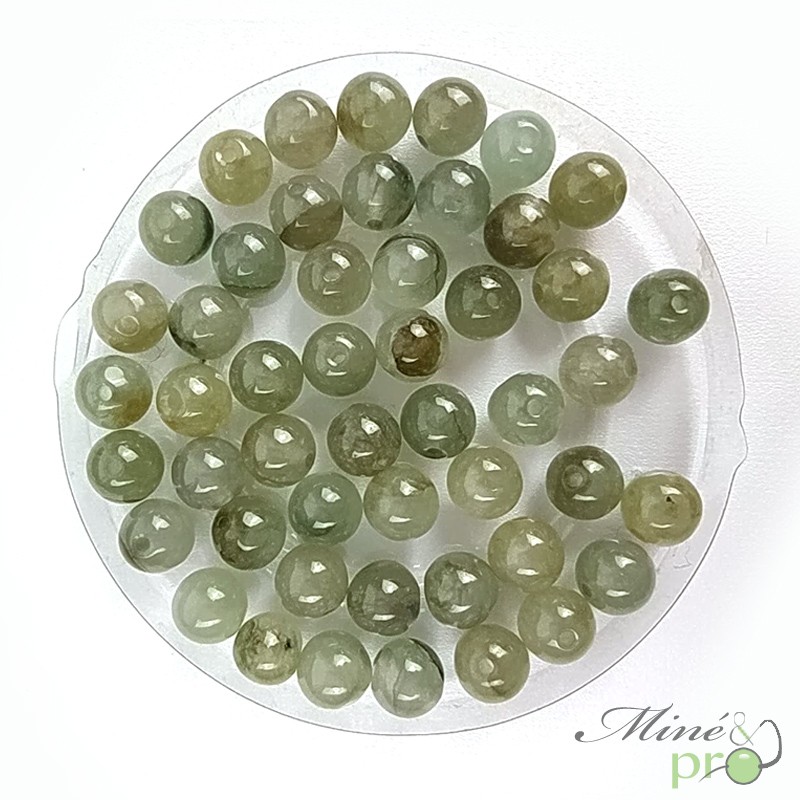 Jadeite en perles rondes 6mm - lot de 10 Jadeite en perles rondes 6mm - lot de 10