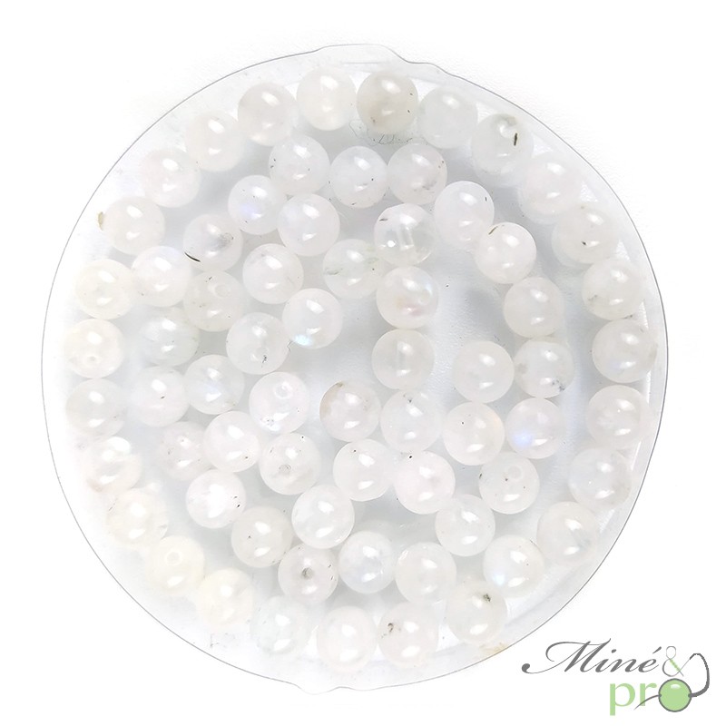Péristérite en perles rondes 6mm - lot de 10