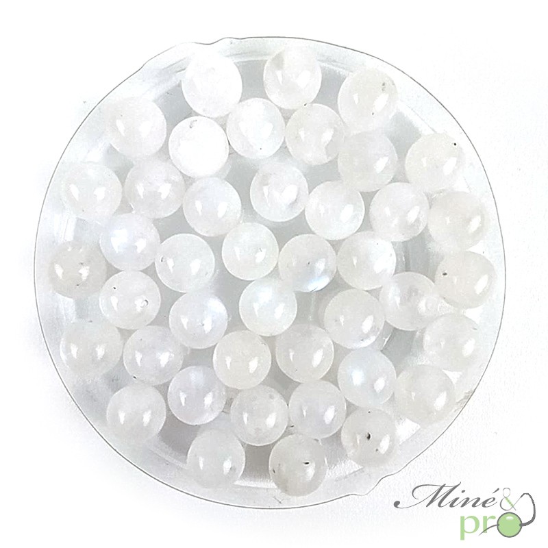 Péristérite en perles rondes 8mm - lot de 10 Péristérite en perles rondes 8mm - lot de 10