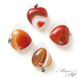 Sardonyx - pendentif en forme de coeur 2cm