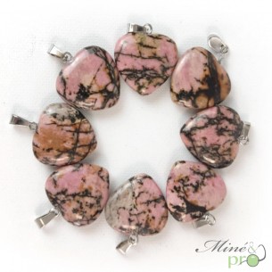 Rhodonite - pendentif en forme de coeur 2cm