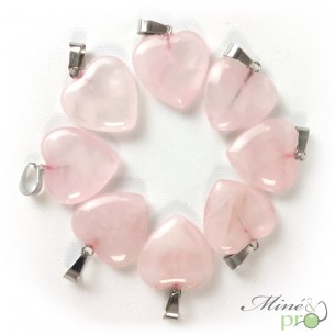 Quartz rose - pendentif en forme de coeur 2cm
