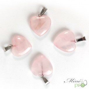 Quartz rose - pendentif en forme de coeur 2cm