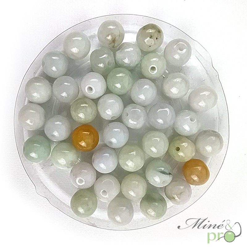Jadeite en perles rondes 8mm - lot de 10 Jadeite en perles rondes 8mm - lot de 10