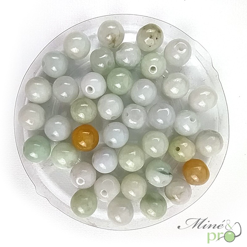 Jadeite en perles rondes 8mm - lot de 10