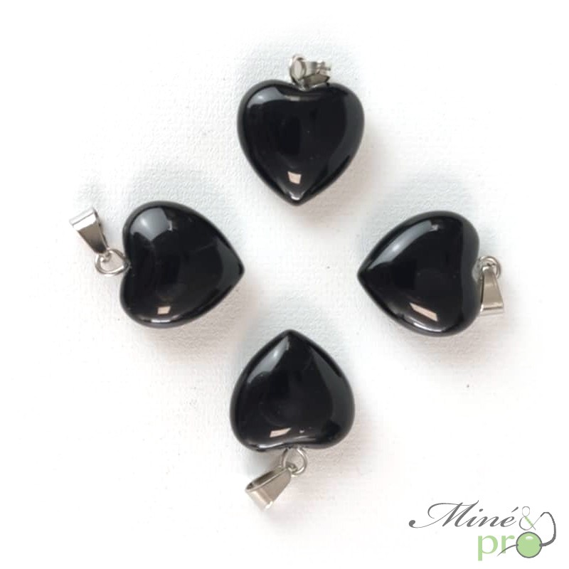 Onyx - pendentif en forme de coeur 1,5cm