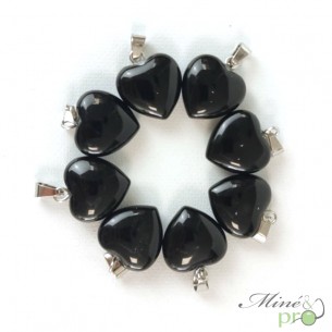 Onyx - pendentif en forme de coeur 1,5cm