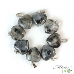 Larvikite - pendentif en forme de coeur 1,5cm