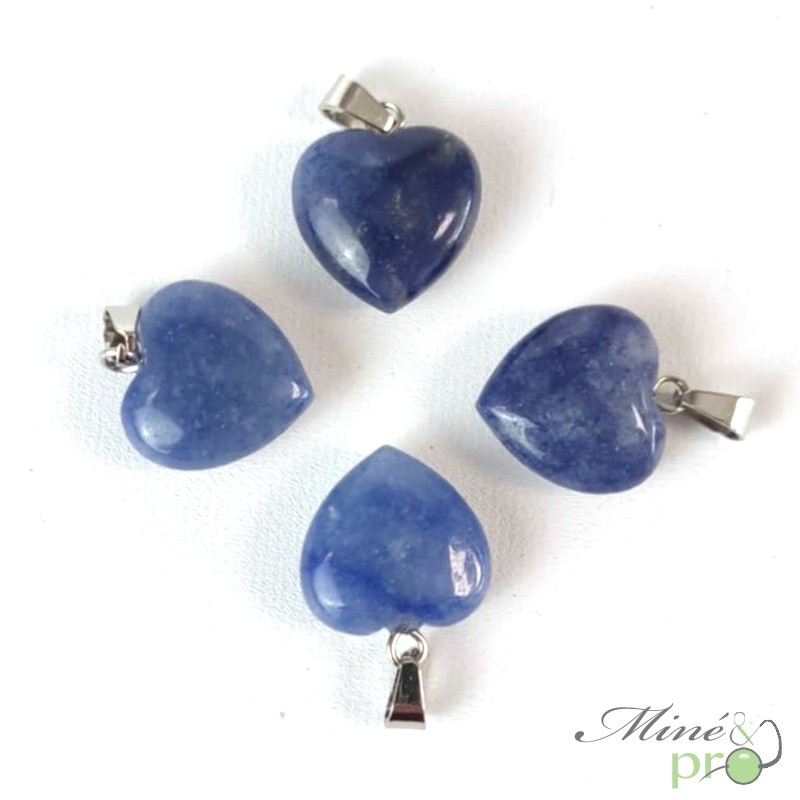 Aventurine bleue - pendentif en forme de coeur 1,5cm Aventurine bleue - pendentif en forme de coeur 1,5cm