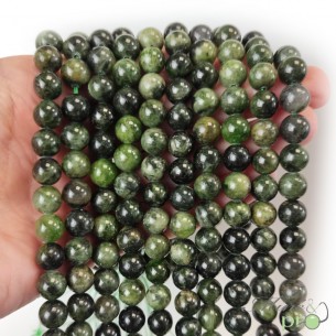 Diopside A en perles rondes 8mm - fil complet