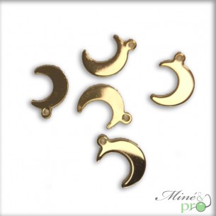 Lune en acier inoxydable plaqué or 14mm - lot de 5