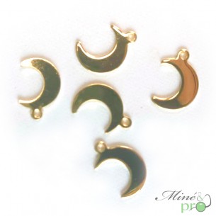 Lune en acier inoxydable plaqué or 14mm - lot de 5