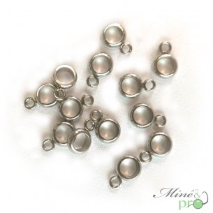 Support à breloque en acier inoxydable 6mm - lot de 10