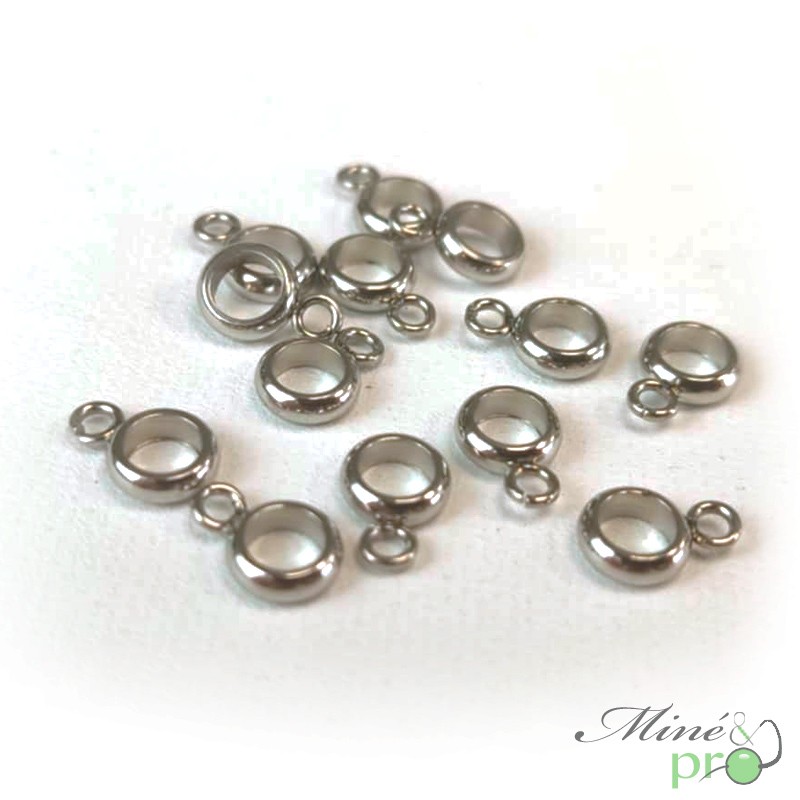 Support à breloque en acier inoxydable 6mm - lot de 10 Support à breloque en acier inoxydable 6mm - lot de 10
