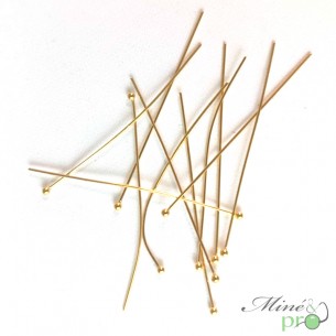 Clous à boucles d'oreilles en acier inoxydable plaqué or 50mm - lot de 30