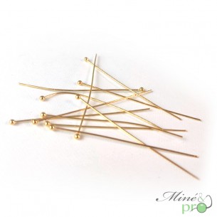 Clous à boucles d'oreilles en acier inoxydable plaqué or 50mm - lot de 30