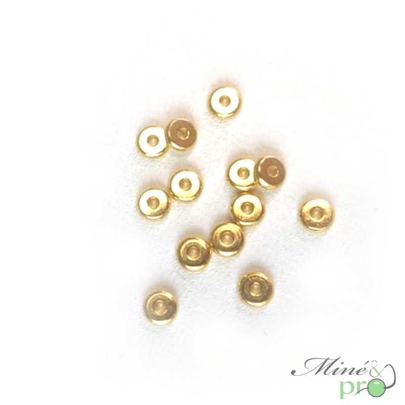 Rondelles en acier inoxydable plaqué or 4mm - lot de 20 Rondelles en acier inoxydable plaqué or 4mm - lot de 20