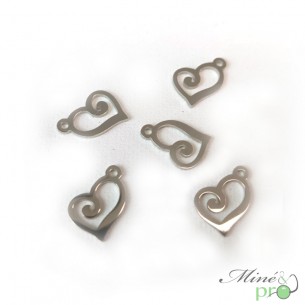 Coeur en acier inoxydable 13mm - lot de 5