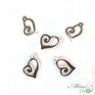 Coeur en acier inoxydable 13mm - lot de 5