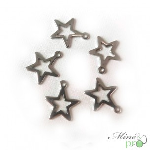 Etoile en acier inoxydable 14mm - lot de 10