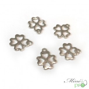 Trèfle coeur en acier inoxydable 13mm - lot de 20