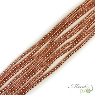 Hématite rose A en perles rondes 4mm - fil complet