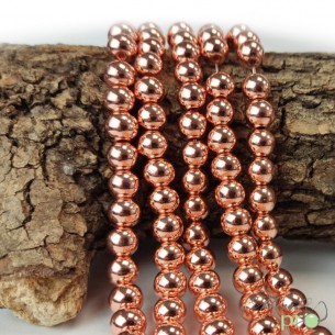 Hématite rose A en perles rondes 8mm - fil complet