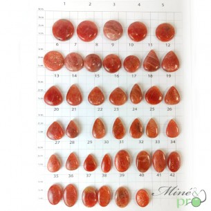 Pierre de soleil extra - cabochons percés