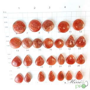 Pierre de soleil extra - cabochons percés