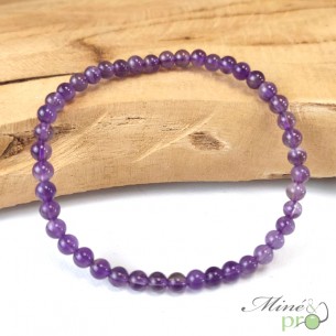 Bracelet Amethyste A en perles 4mm