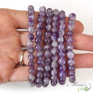 Bracelet Amethyste chevron A en perles 6mm