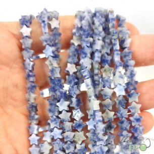 Sodalite en perles plates "étoile" 6mm - fil complet