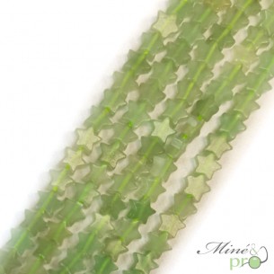Aventurine verte en perles plates "étoile" 6mm - fil complet