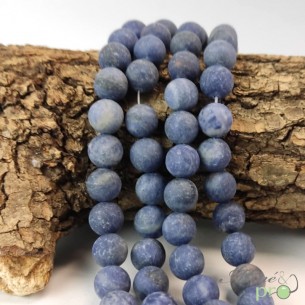 Sodalite MAT en perles rondes 10mm - fil complet