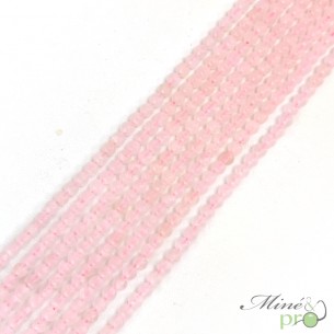 Quartz rose MAT en perles rondes 4mm - fil complet