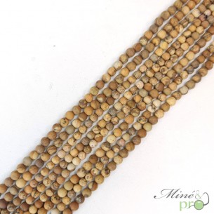 Jaspe paysage MAT en perles rondes 4mm - fil complet