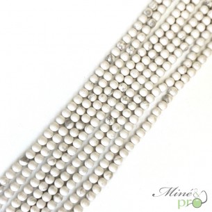 Howlite MAT en perles rondes 4mm - fil complet