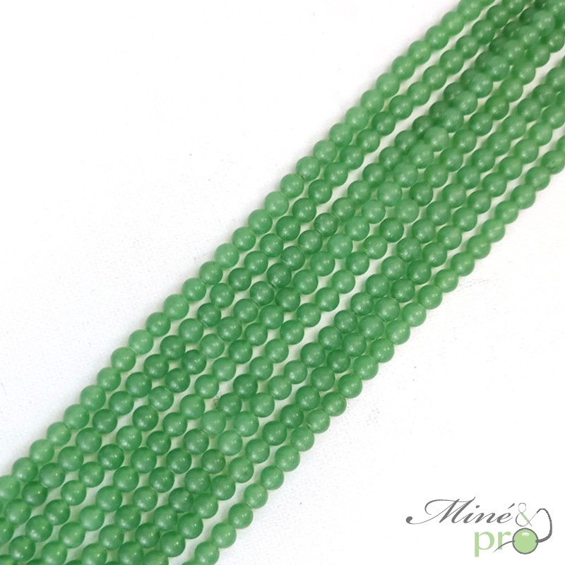 Aventurine verte MAT en perles rondes 4mm - fil complet Aventurine verte MAT en perles rondes 4mm - fil complet