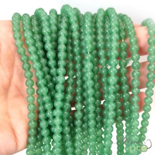 Aventurine verte MAT en perles rondes 4mm - fil complet