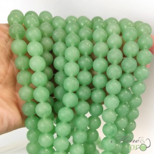 Aventurine verte MAT en perles rondes 10mm - fil complet