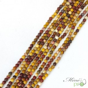 Jaspe Mokaïte MAT en perles rondes 4mm - fil complet