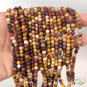 Jaspe Mokaïte MAT en perles rondes 4mm - fil complet