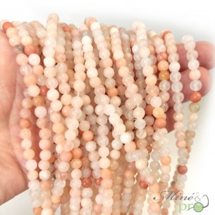 Aventurine rose A en perles rondes 4mm - fil complet