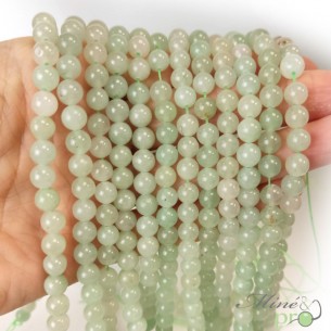 Aventurine verte AB+ en perles rondes 6mm - fil complet
