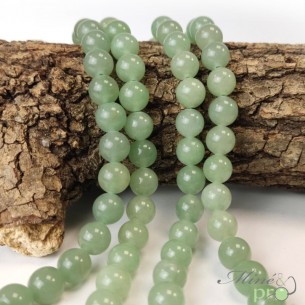 Aventurine verte AB+ en perles rondes 10mm - fil complet