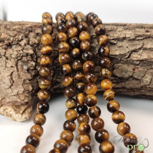 Oeil de tigre A en perles rondes 8mm - fil complet