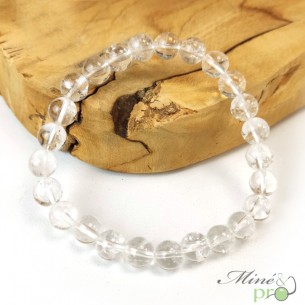 Bracelet Cristal de roche A en perles 8mm