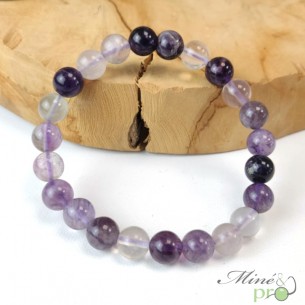 Bracelet Fluorite violette A en perles 8mm