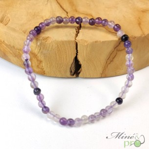 Bracelet Fluorite violette A en perles 4mm