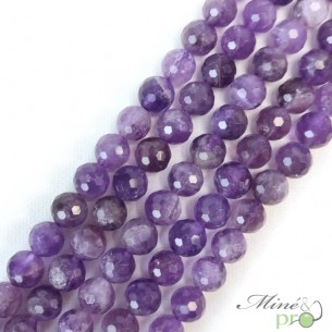 Amethyste en perles facettées 8mm - fil complet